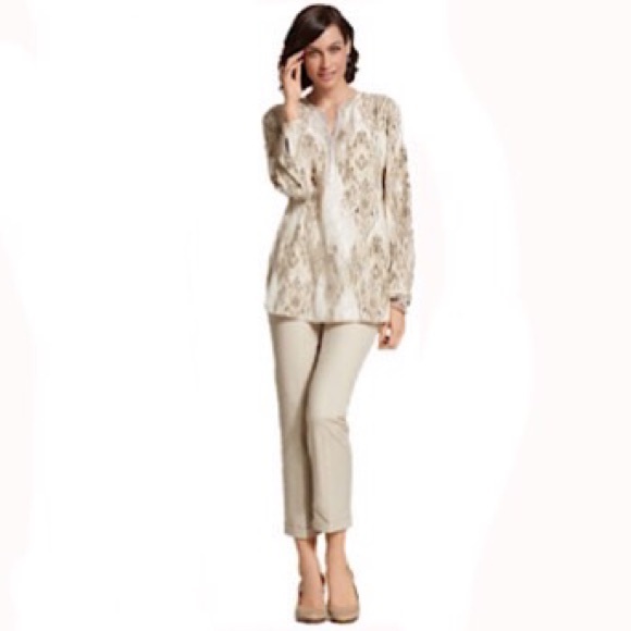 CHICO’S So Slimming Khaki Cropped Cuffed Pant, XL - Picture 4 of 8